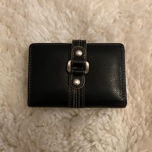 Fossil small black leather wallet